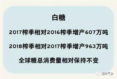 2017、2018榨季增产 白糖期货甜蜜不在