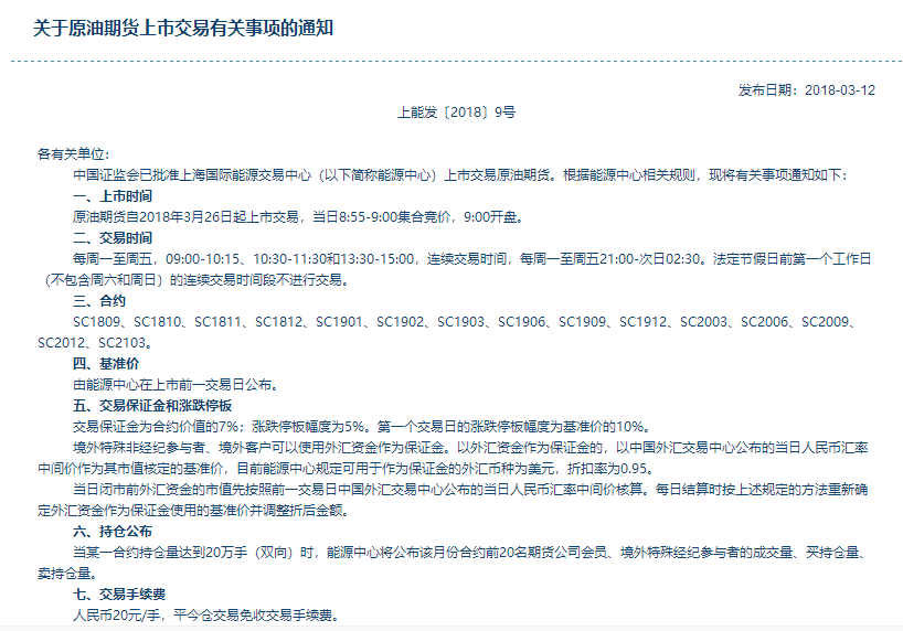 原油期货上市 首日有望实现开门红